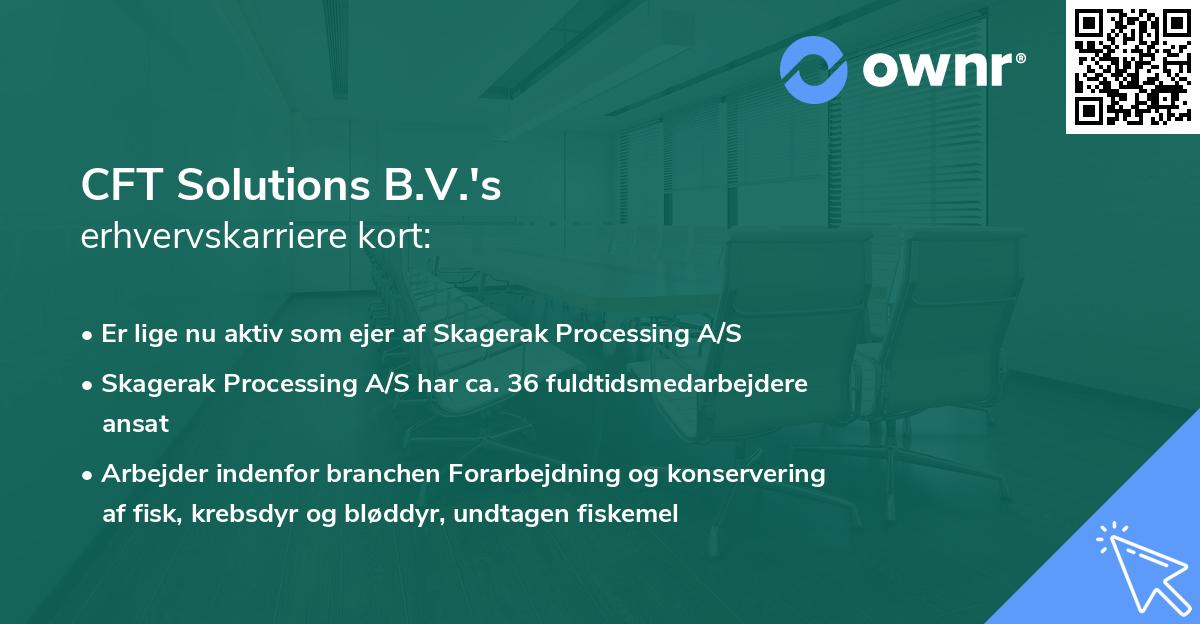 CFT Solutions B.V.'s erhvervskarriere kort