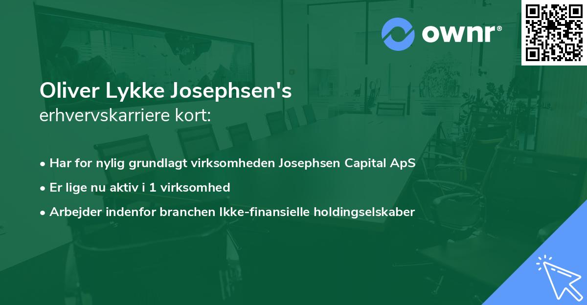 Oliver Lykke Josephsen's erhvervskarriere kort