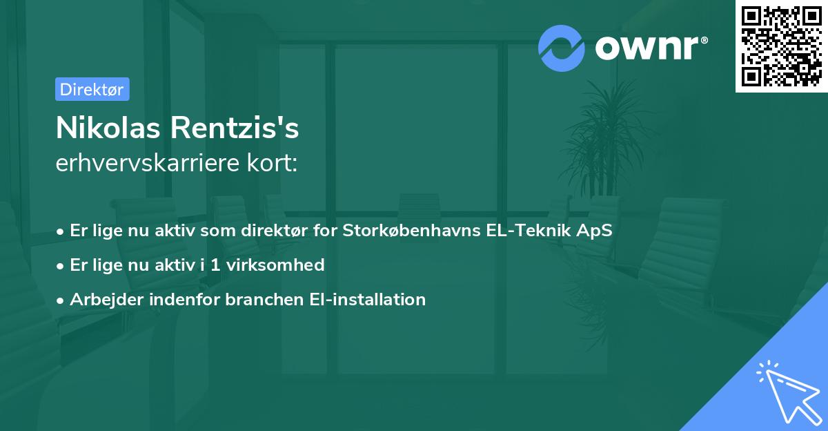 Nikolas Rentzis's erhvervskarriere kort