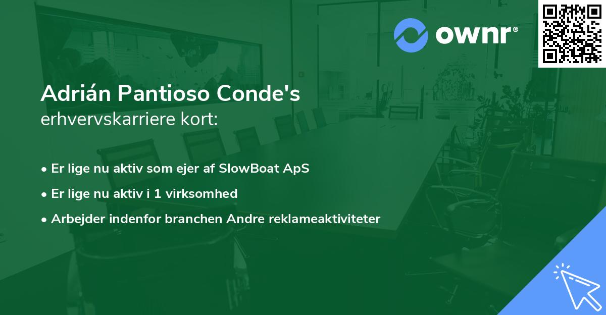 Adrián Pantioso Conde's erhvervskarriere kort