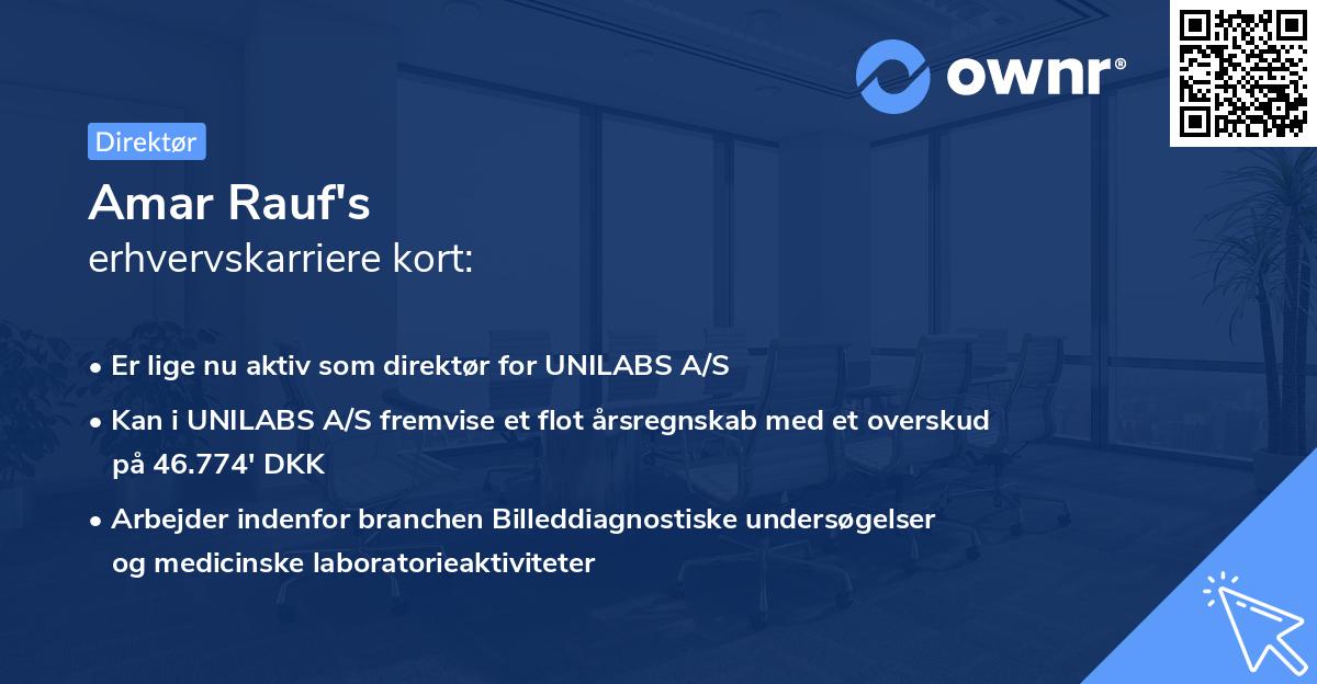 Amar Rauf's erhvervskarriere kort