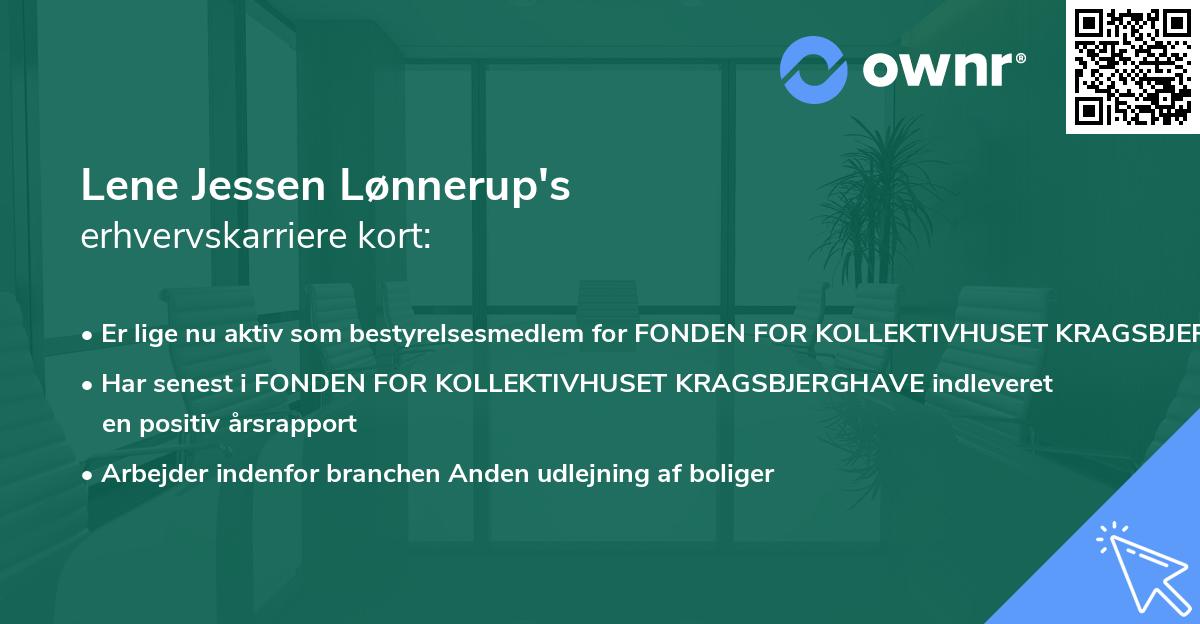 Lene Jessen Lønnerup's erhvervskarriere kort