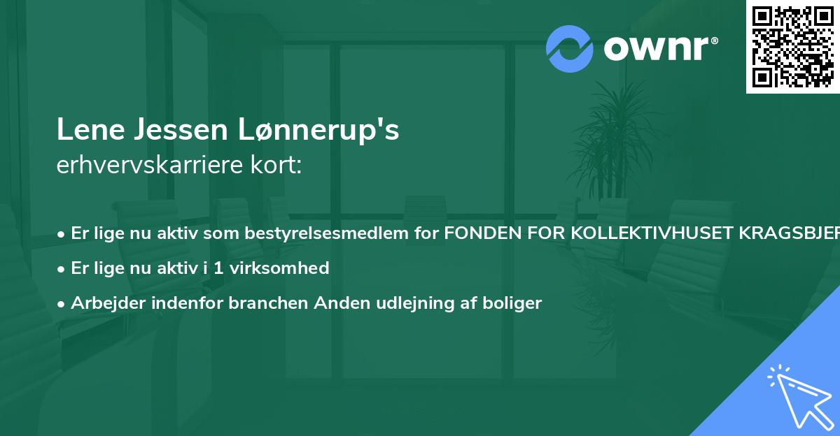 Lene Jessen Lønnerup's erhvervskarriere kort