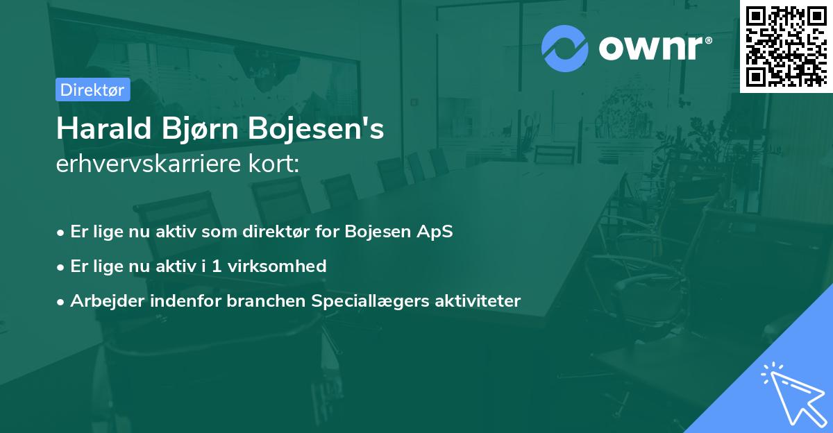 Harald Bjørn Bojesen's erhvervskarriere kort