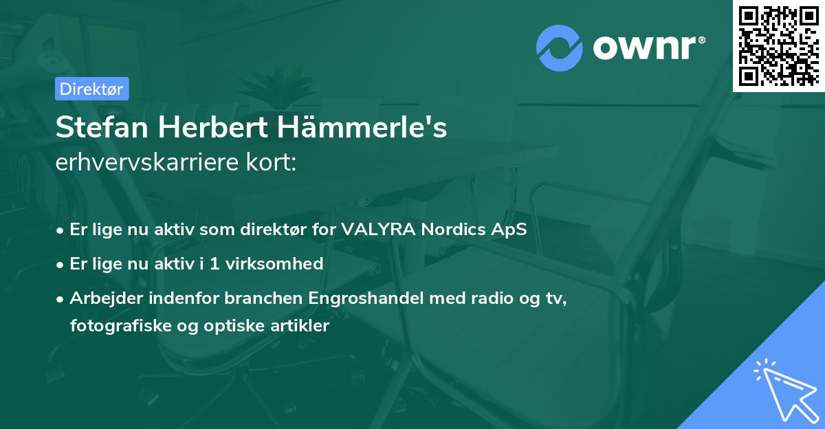 Stefan Herbert Hämmerle's erhvervskarriere kort