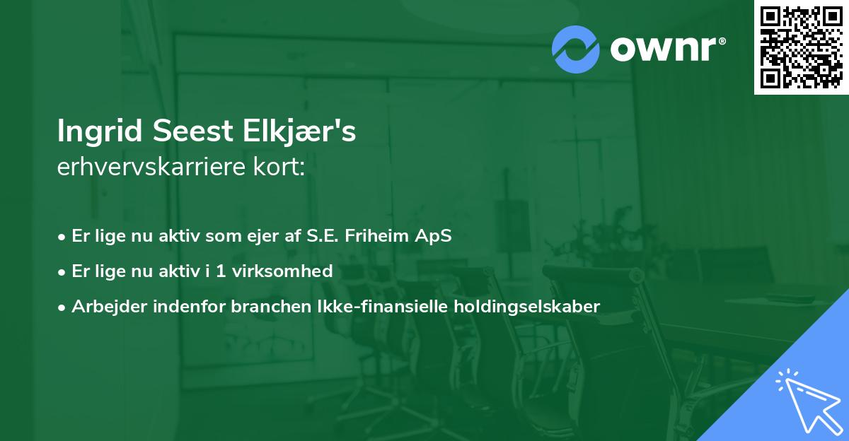 Ingrid Seest Elkjær's erhvervskarriere kort
