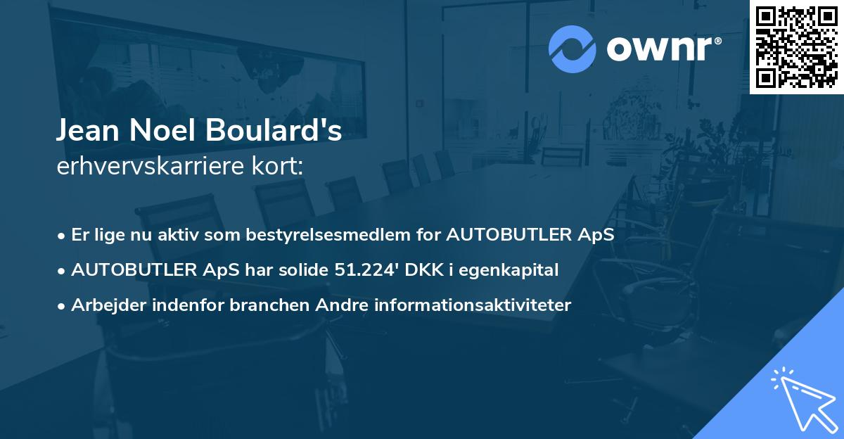 Jean Noel Boulard's erhvervskarriere kort