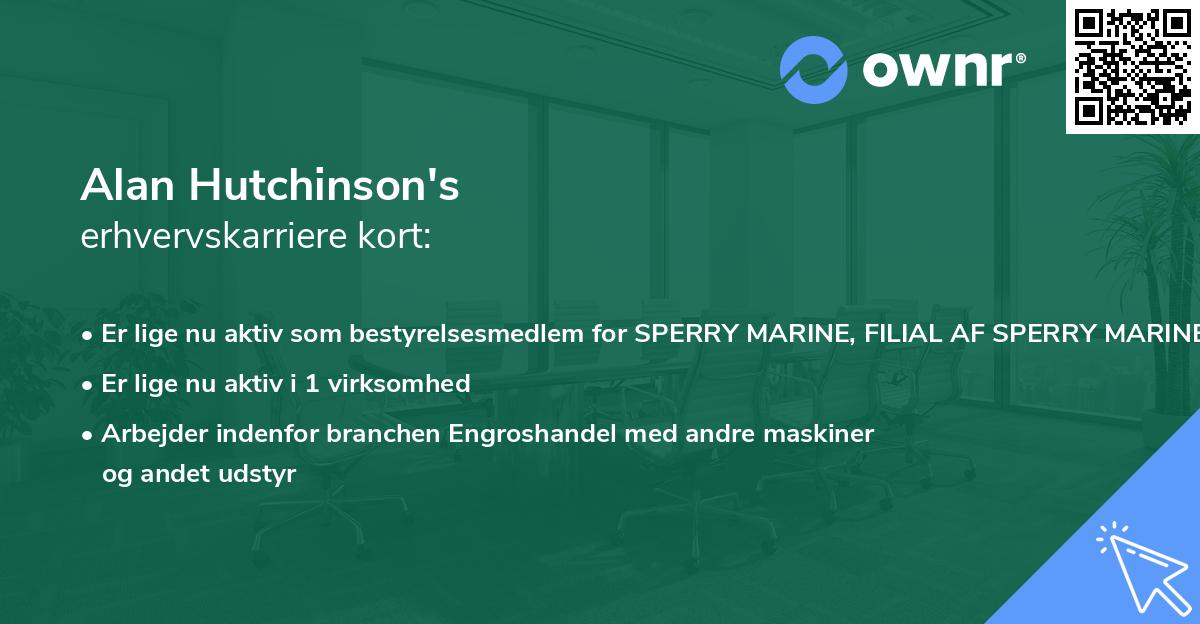 Alan Hutchinson's erhvervskarriere kort