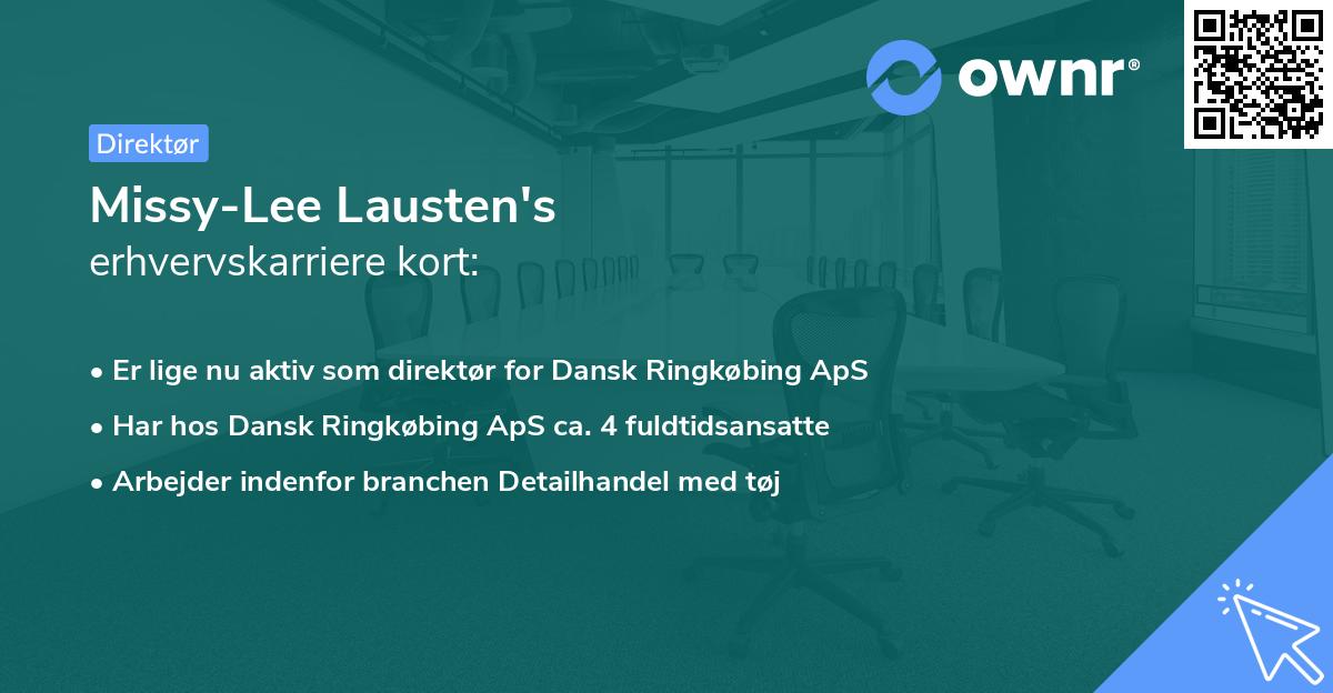 Missy-Lee Lausten's erhvervskarriere kort