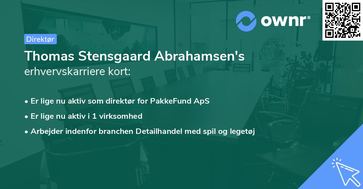 Thomas Stensgaard Abrahamsen's erhvervskarriere kort
