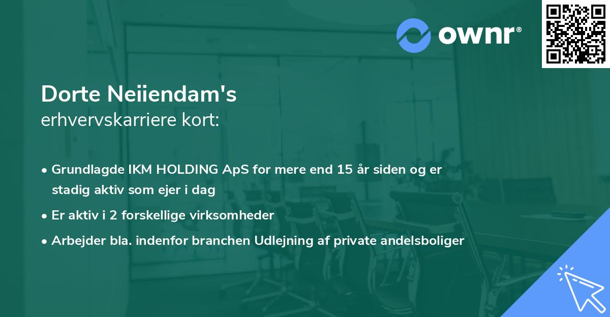 Dorte Neiiendam's erhvervskarriere kort