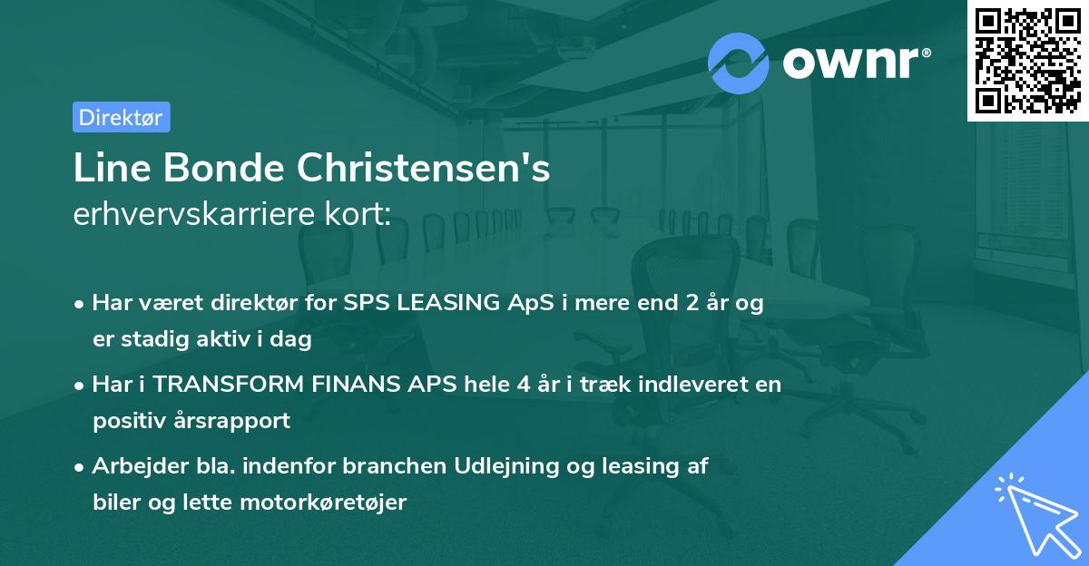 Line Bonde Christensen's erhvervskarriere kort