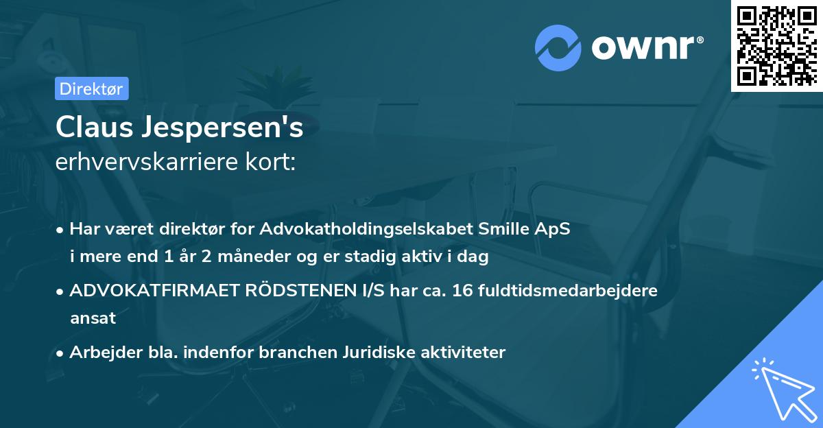 Claus Jespersen's erhvervskarriere kort