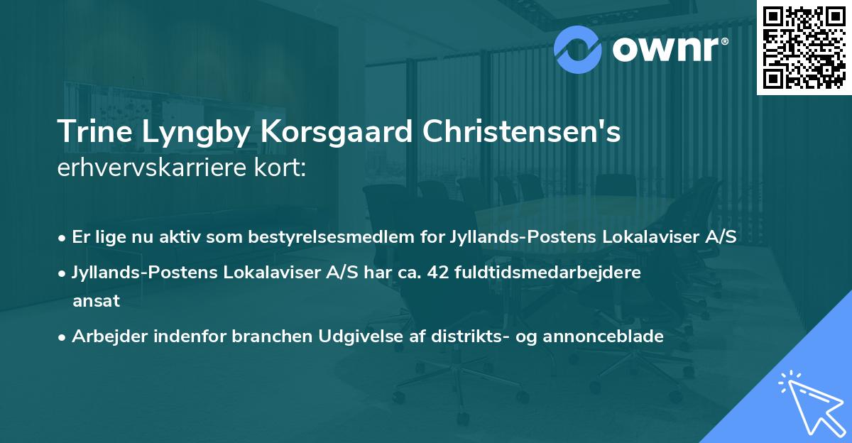 Trine Lyngby Korsgaard Christensen's erhvervskarriere kort