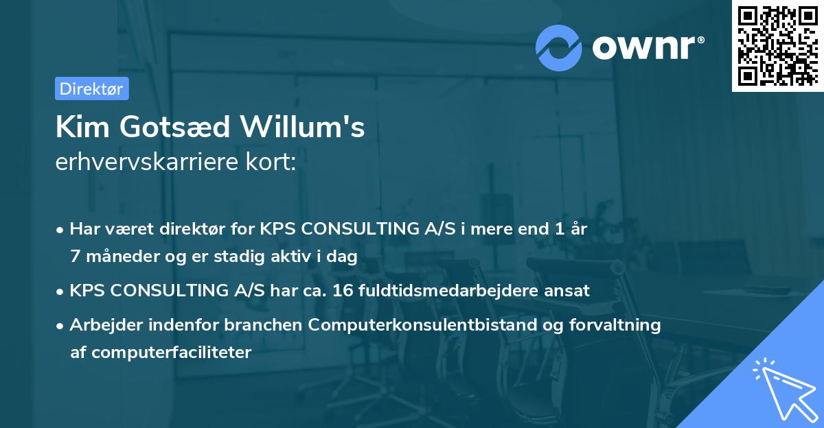 Kim Gotsæd Willum's erhvervskarriere kort