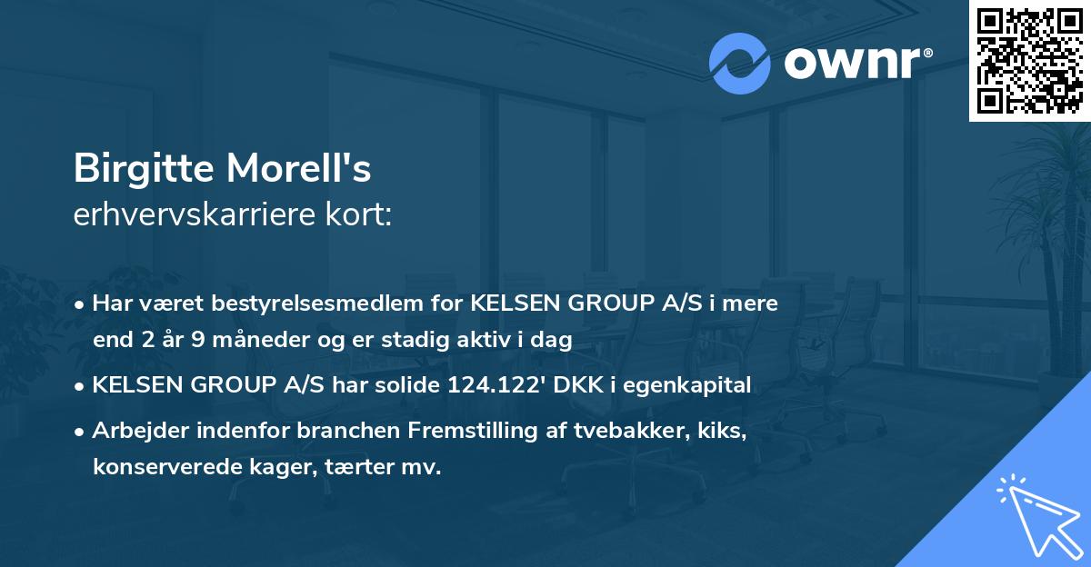 Birgitte Morell's erhvervskarriere kort