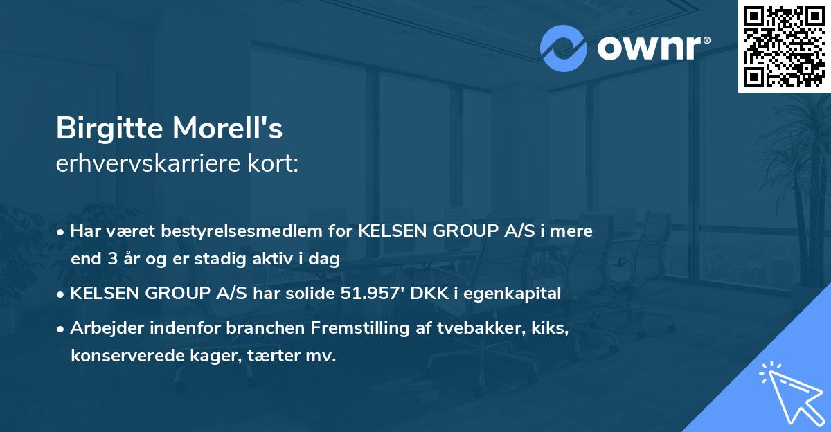Birgitte Morell's erhvervskarriere kort