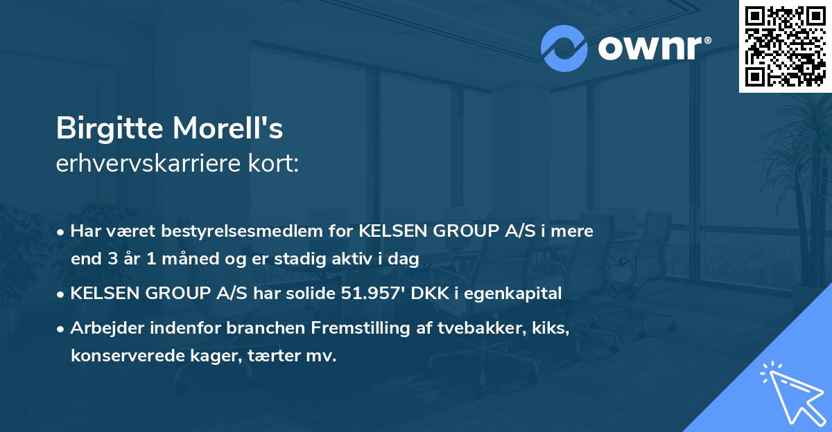 Birgitte Morell's erhvervskarriere kort