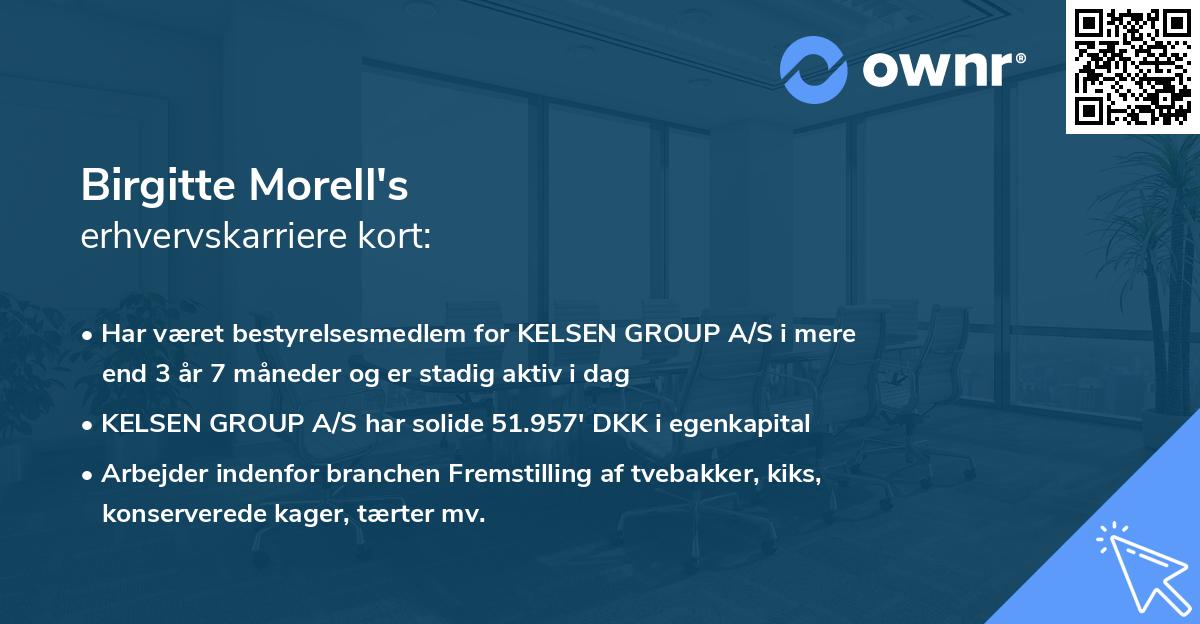 Birgitte Morell's erhvervskarriere kort