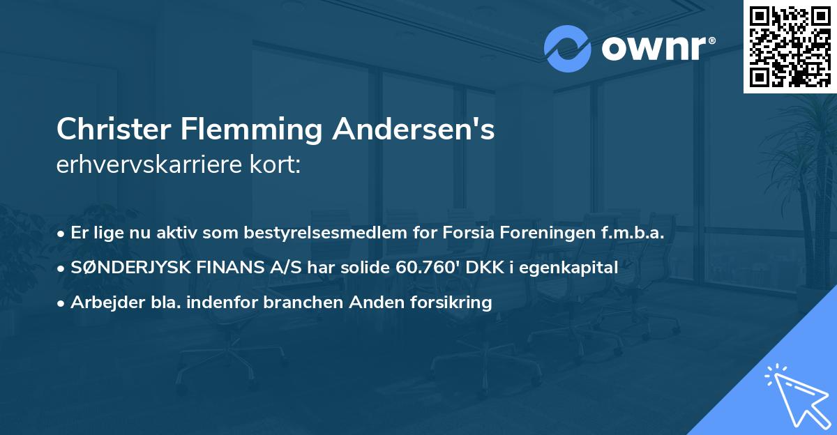 Christer Flemming Andersen's erhvervskarriere kort