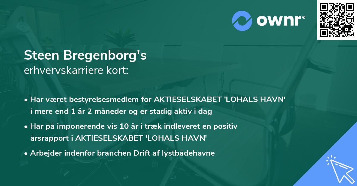 Steen Bregenborg's erhvervskarriere kort