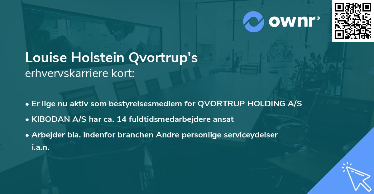 Louise Holstein Qvortrup's erhvervskarriere kort