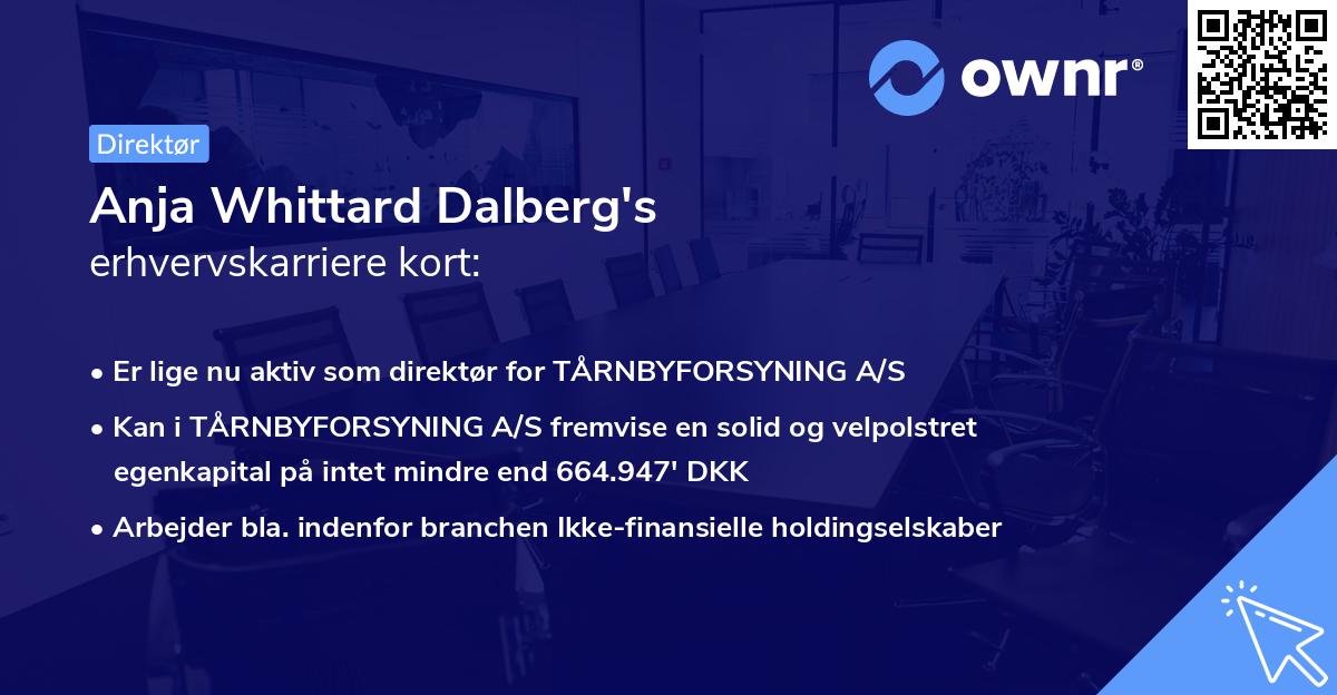 Anja Whittard Dalberg's erhvervskarriere kort