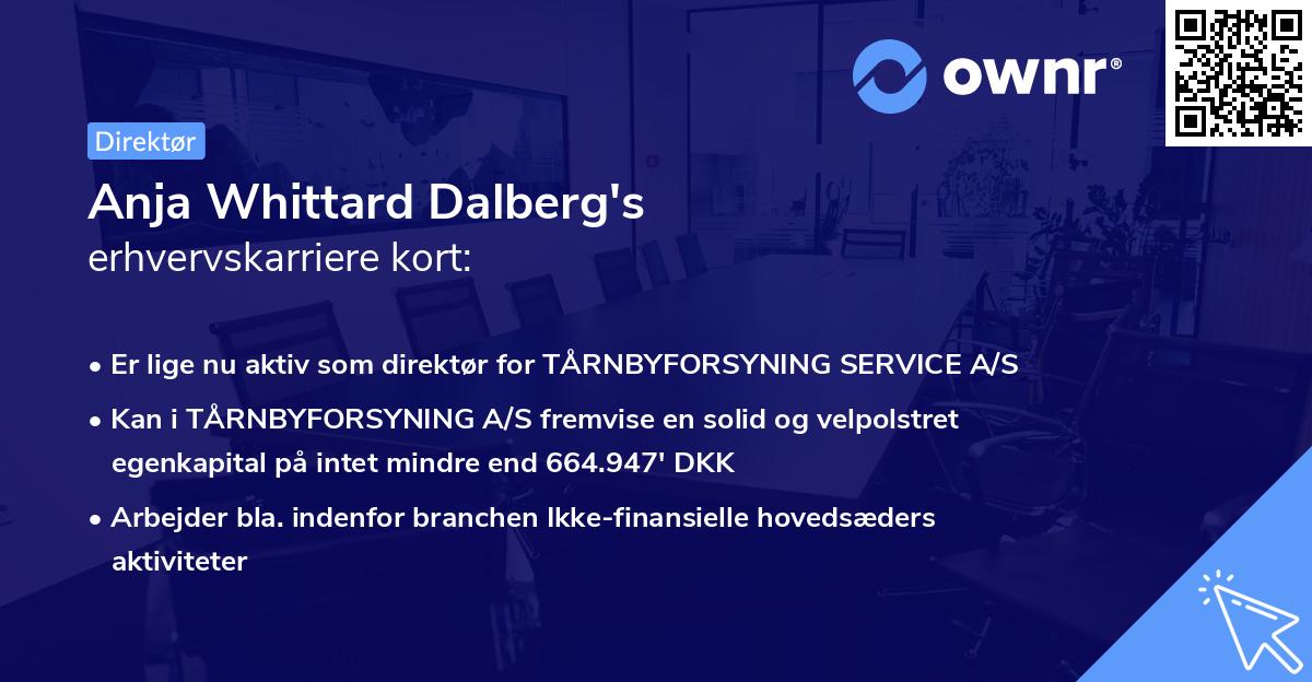 Anja Whittard Dalberg's erhvervskarriere kort