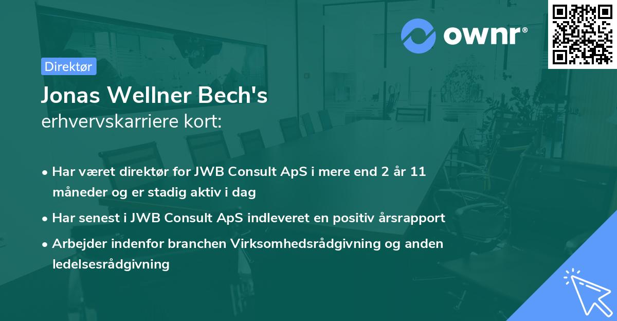 Jonas Wellner Bech's erhvervskarriere kort