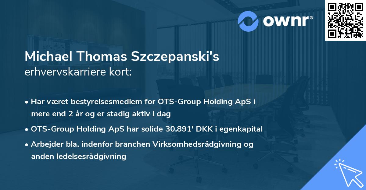 Michael Thomas Szczepanski's erhvervskarriere kort