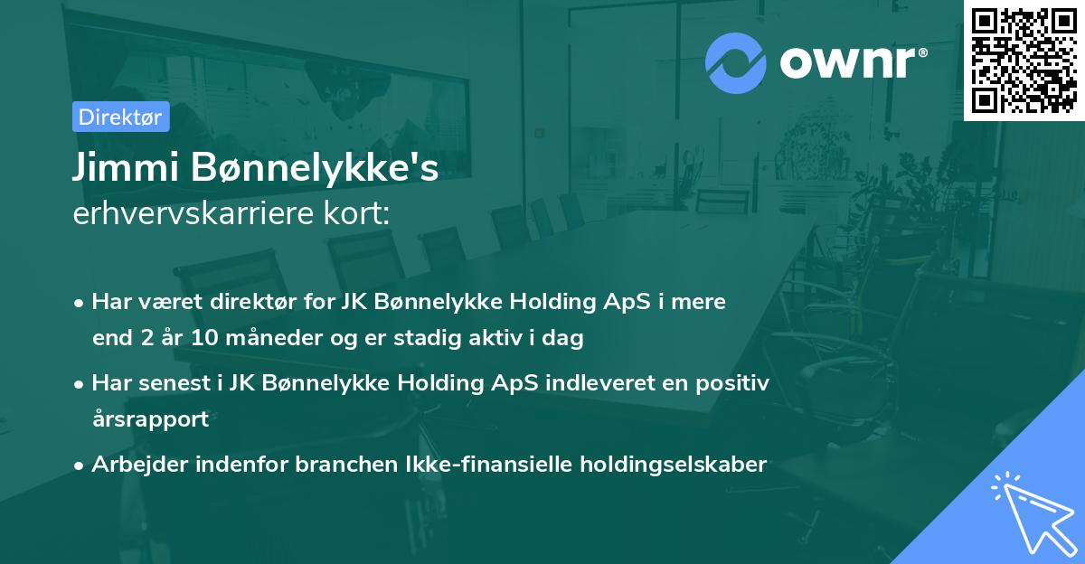 Jimmi Bønnelykke's erhvervskarriere kort
