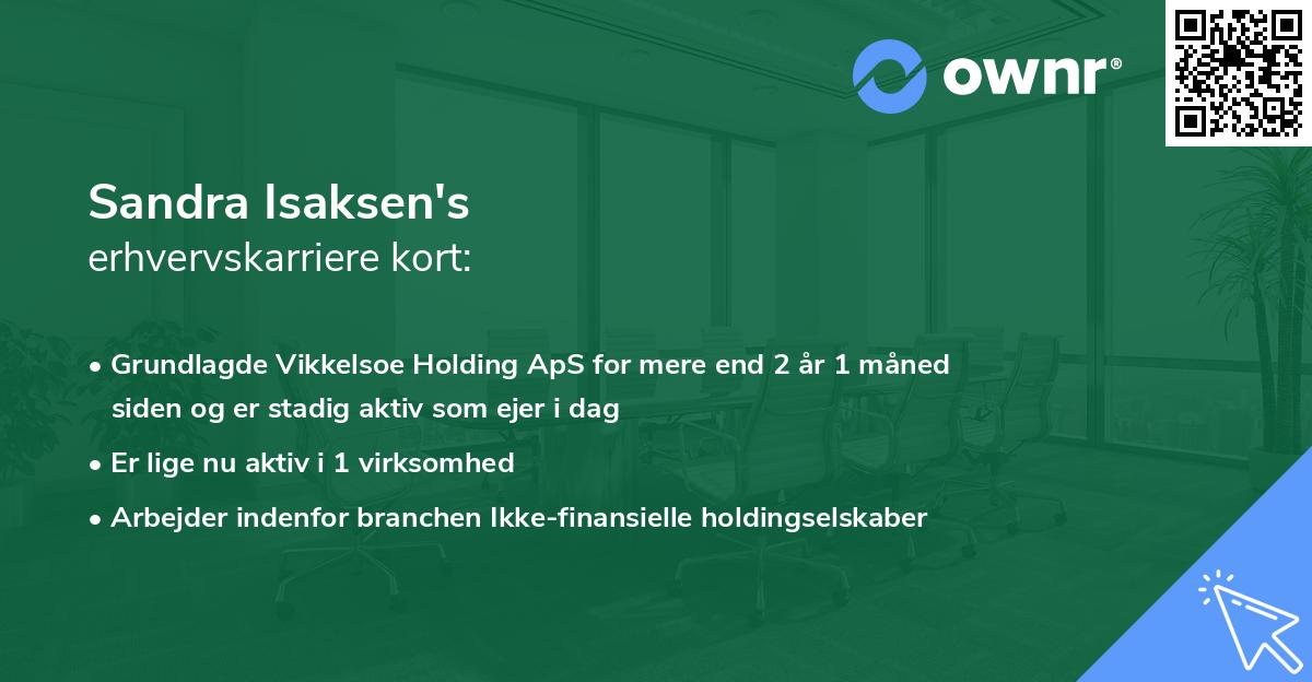 Sandra Isaksen's erhvervskarriere kort