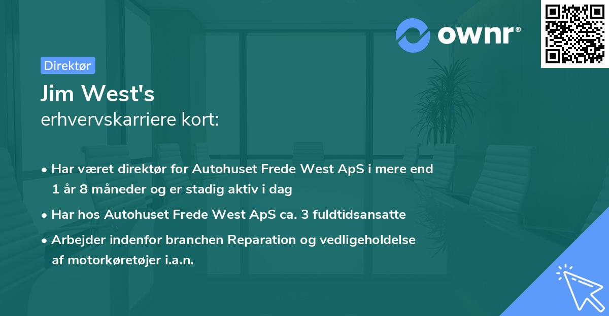 Jim West's erhvervskarriere kort