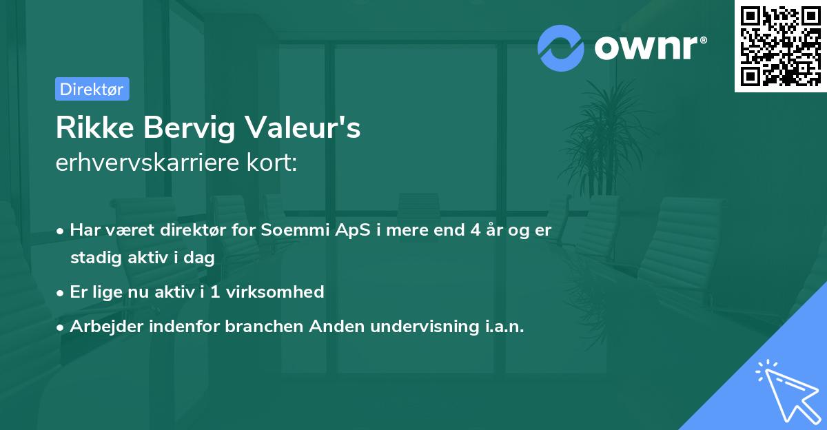 Rikke Bervig Valeur's erhvervskarriere kort