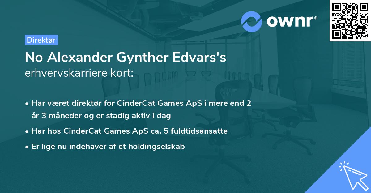 No Alexander Gynther Edvars's erhvervskarriere kort