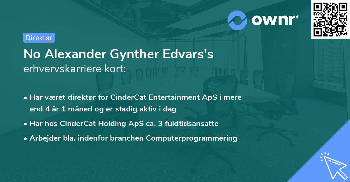 No Alexander Gynther Edvars's erhvervskarriere kort