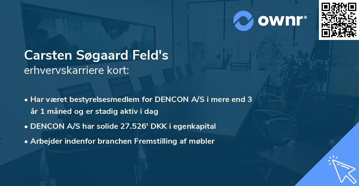 Carsten Søgaard Feld's erhvervskarriere kort