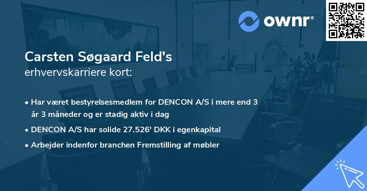 Carsten Søgaard Feld's erhvervskarriere kort