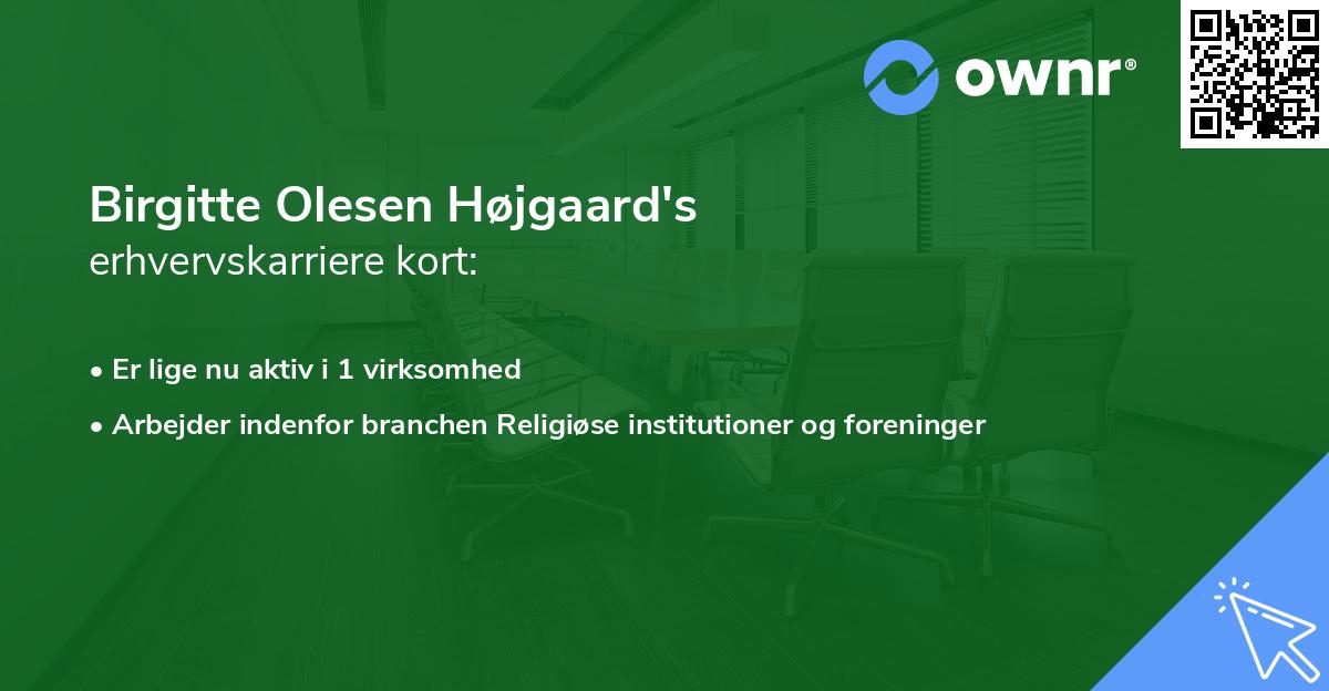 Birgitte Olesen Højgaard's erhvervskarriere kort