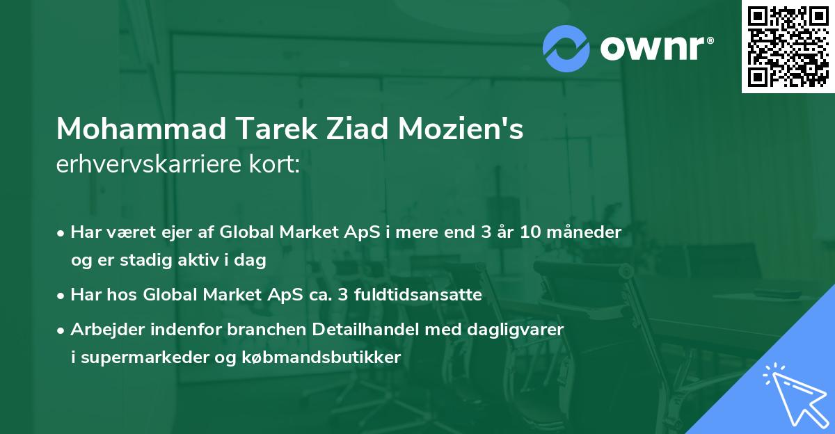 Mohammad Tarek Ziad Mozien's erhvervskarriere kort