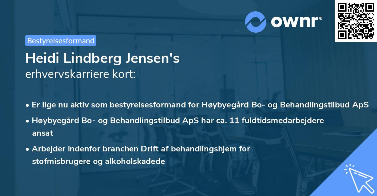 Heidi Lindberg Jensen's erhvervskarriere kort