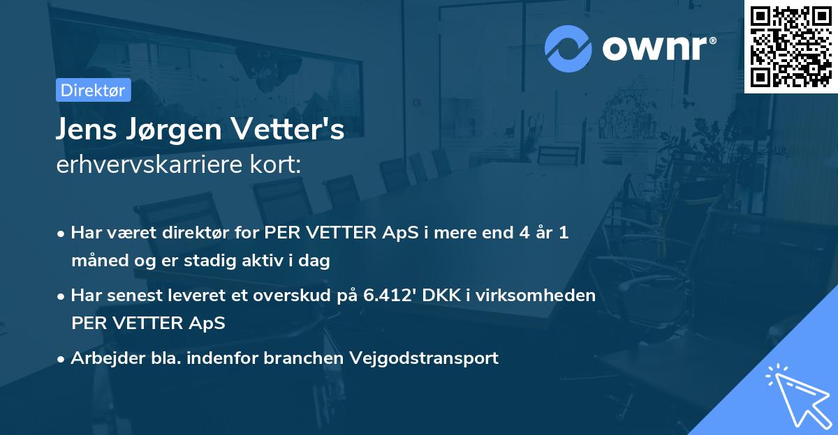 Jens Jørgen Vetter's erhvervskarriere kort