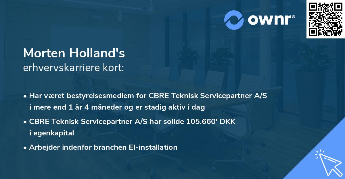 Morten Holland's erhvervskarriere kort