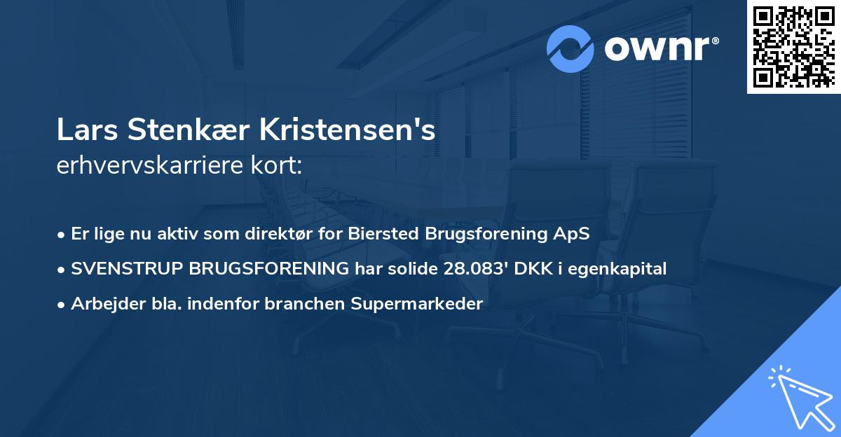 Lars Stenkær Kristensen's erhvervskarriere kort