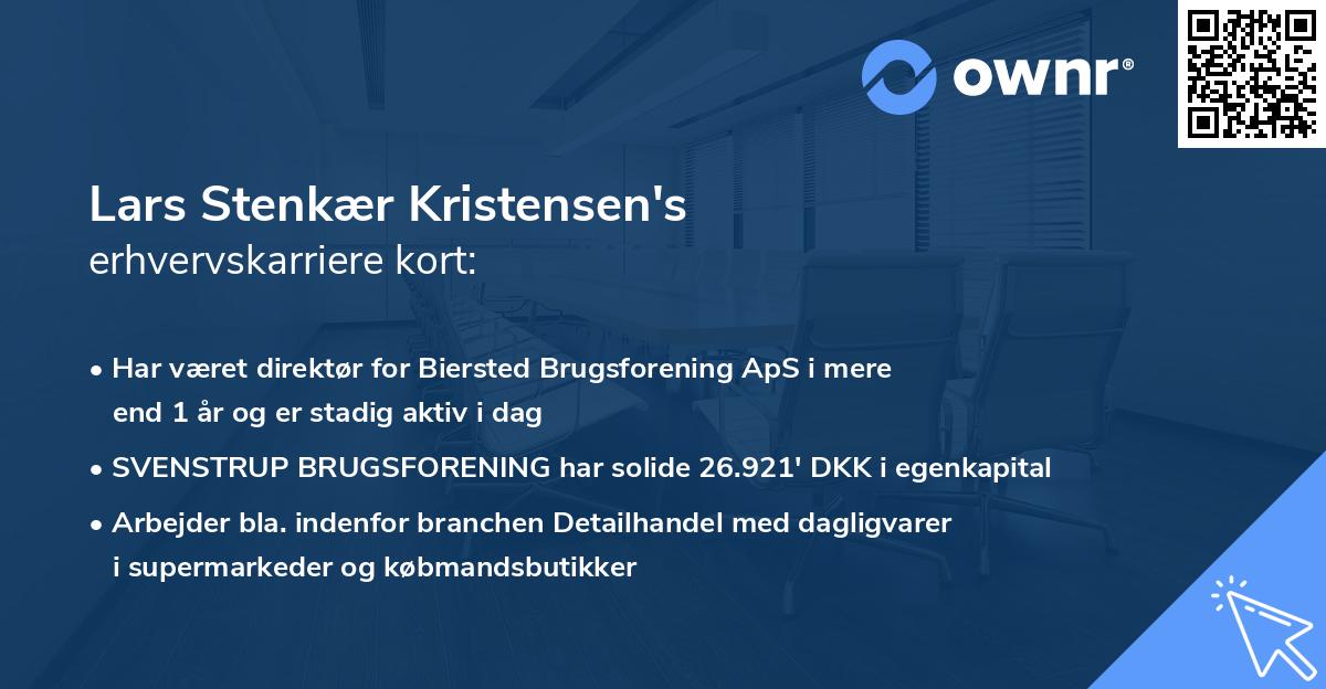 Lars Stenkær Kristensen's erhvervskarriere kort