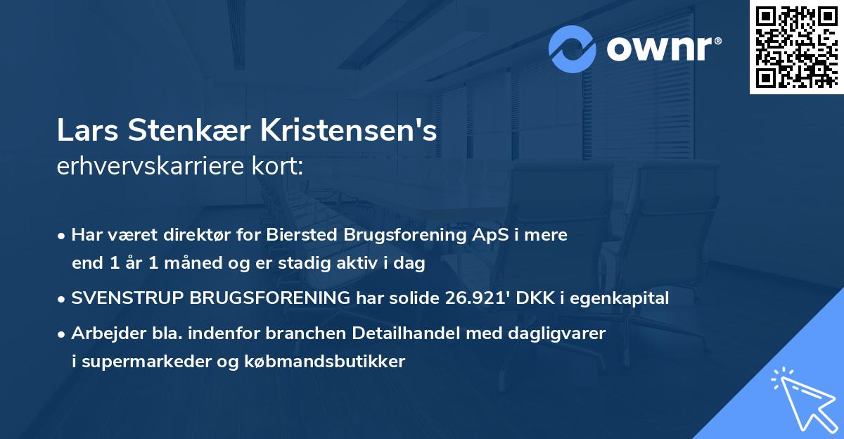 Lars Stenkær Kristensen's erhvervskarriere kort