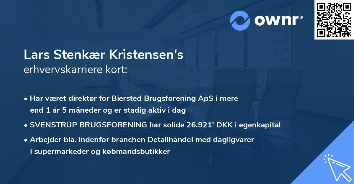 Lars Stenkær Kristensen's erhvervskarriere kort