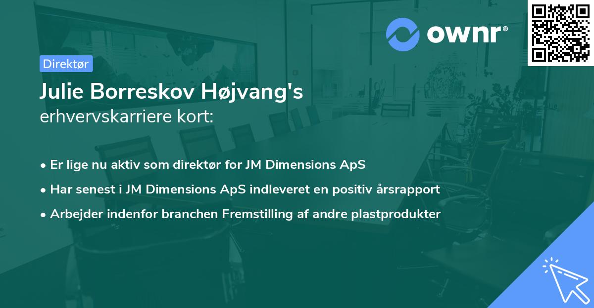 Julie Borreskov Højvang's erhvervskarriere kort