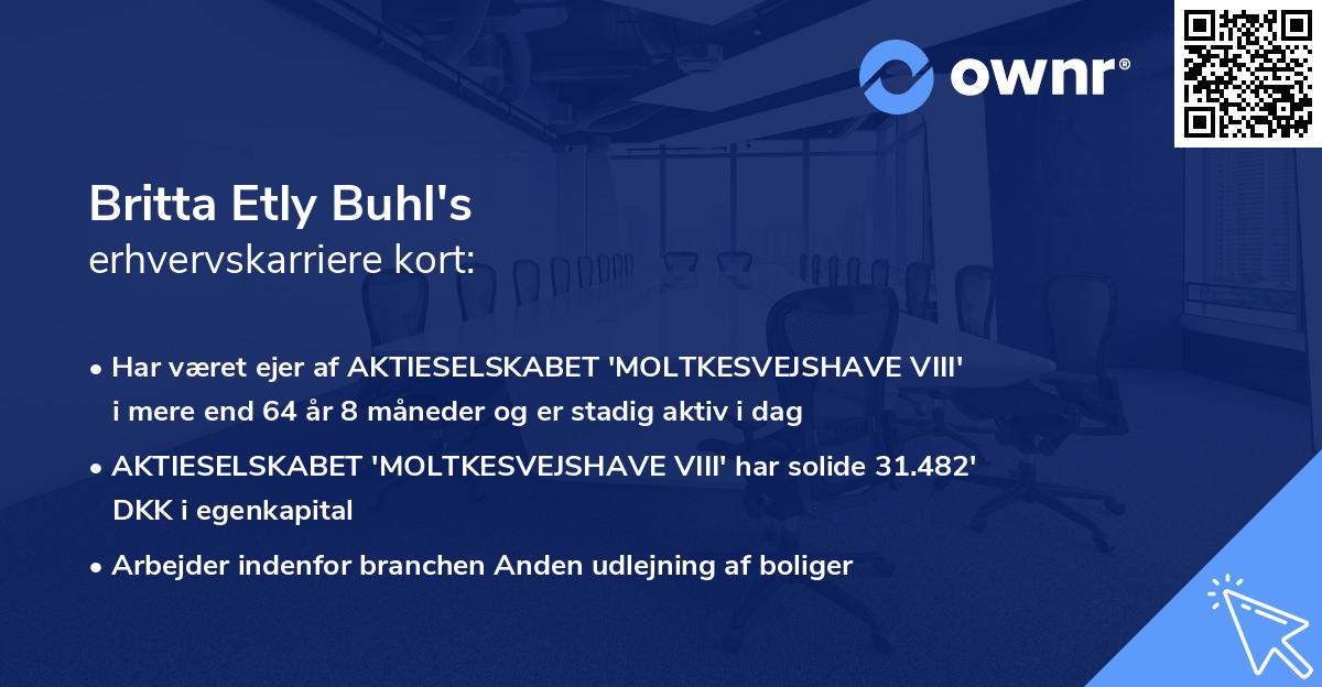Britta Etly Buhl's erhvervskarriere kort