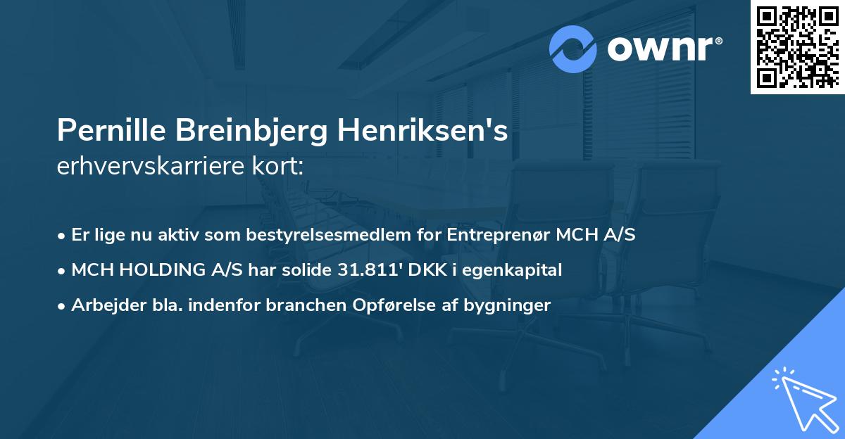 Pernille Breinbjerg Henriksen's erhvervskarriere kort